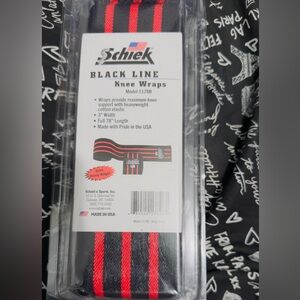 Schiek Black and Red Knee Wraps